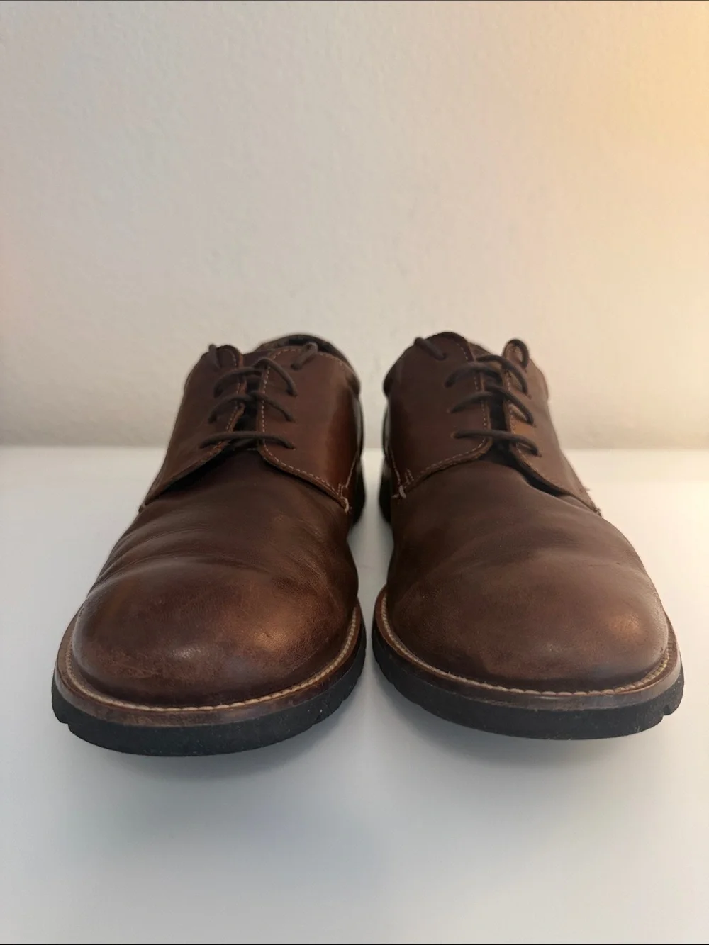 Rockport Men’s Brown Leather Adiprene Derby Shoes Size 10